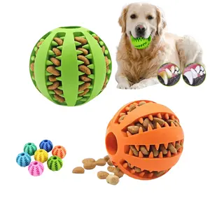 OEM ODM Tough Durable Natural Rubber Pet Dog Teeth Cleaning Interactive Chew Ball Toy for Aggressive Chewers