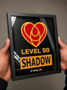 Level 50 Team Member Super Fan Heart Me Plaque Award - Customizable Heart Emblem Pop Lettering TikTok Live Creator Gift Frame