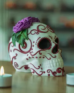 3DFabLabHTX -  Celebrate Life with Carmen Calavera!  3D Printed Day of the Dead Skull, Decor Ornaments