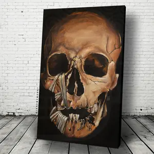 Jeremy Worst "Skull 2015" Halloween Scary Creepy Wall Art Canvas Print 30"x18" Stretched on Bars Limited Edition 100 Signed and Stamped