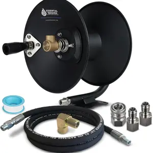 50 ft/100 ft Hose Reel Kit with 4000 PSI Pressure and Additional Accessories
