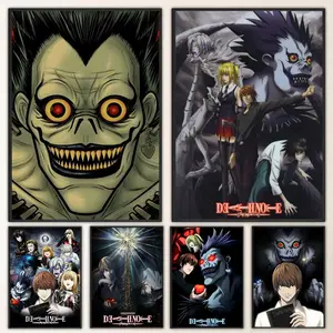 Hot Anime Death Note Canvas Prints Poster Figure Ryuk Yagami Raito L Misa Amane Wall Art Home Decoration Art Poster Fans Gifts