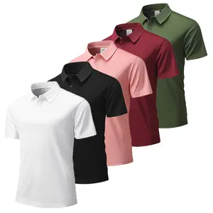 High-end men's short-sleeved T-shirt, solid color polo shirt with a stand-up collar, loose and comfortable, sporty and casual upper garment.