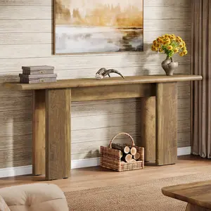 TRIBEWOOD 70.87" Extra Long Console Table for Entryway, Mid-Century Modern Sofa Table Behind Couch for Entry, Entrance, Hallway, Living Room, Narrow Long