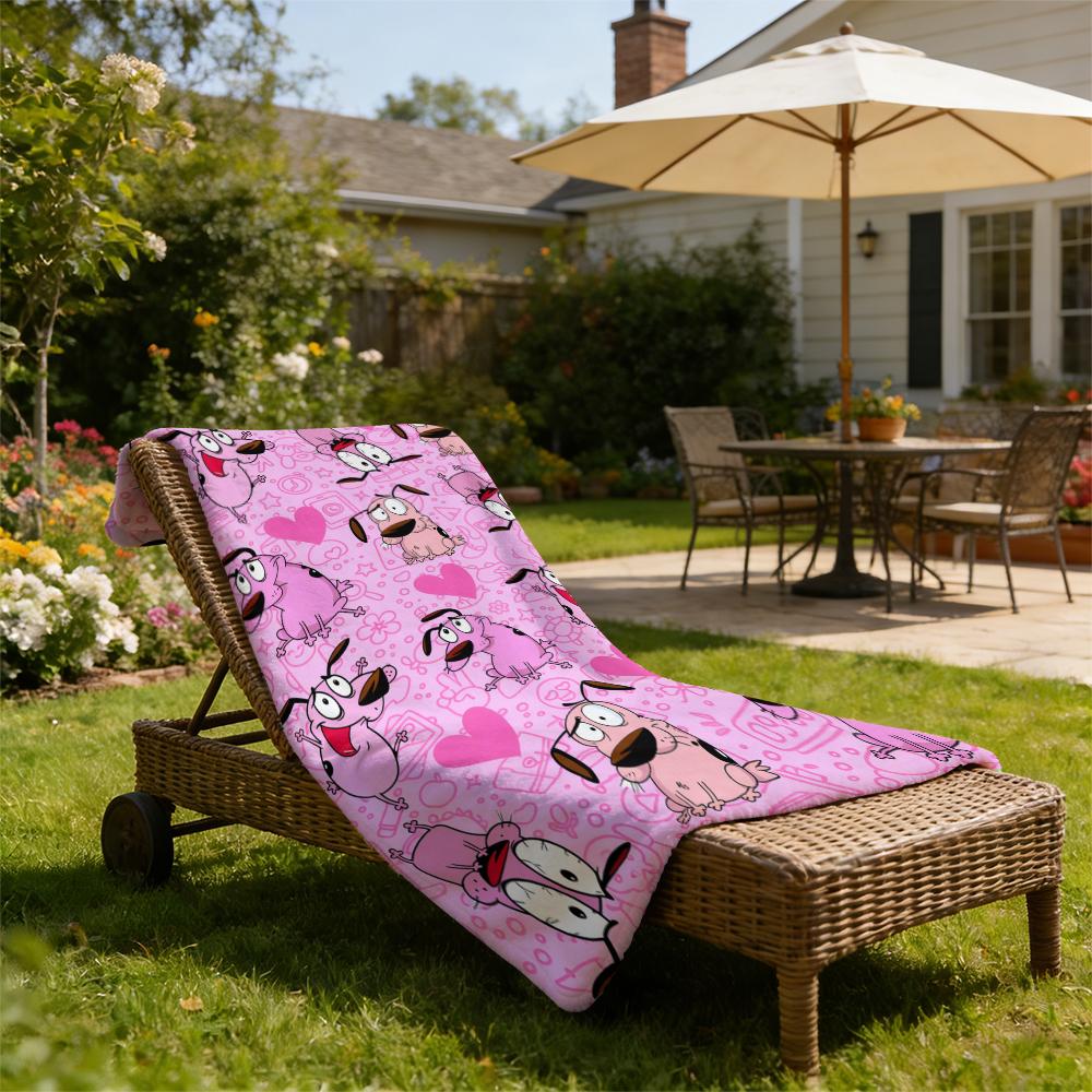 Cowardly Dog - Courage Pink Cartoon Blanket Soft Funny Throw Blanket Cozy Lightweight Plush Portable Cover Blanket For Sofa,Warm Gift For Birthday,Christmas,Multiple Blanket Suitable for all four seasons A gift suitable for fans, friends and children