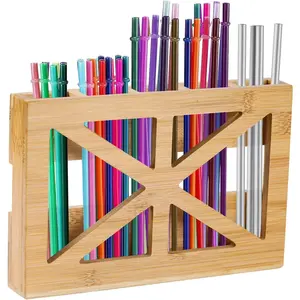 Straw Organizer for Cabinet Door, Peel and Stick Straw Holder with 5 Sections, -Drying Ventilated Storage Rack for , Smoothie and Boba Straws
