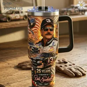 25 Years Memory Racing Legend #3 20oz 40oz Tumbler With Handle | Classic NASCAR Icon Collage Stainless Steel Insulated Cup | Best Gift for Racing Fans, Viral TikTok Stock Car Memorial Merch Travel Mug 2026