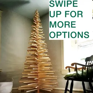 Full ROUND BRANCH Wood Christmas Tree (5FT-8FT)- Wood Star and Storage Upgrade Available in Store