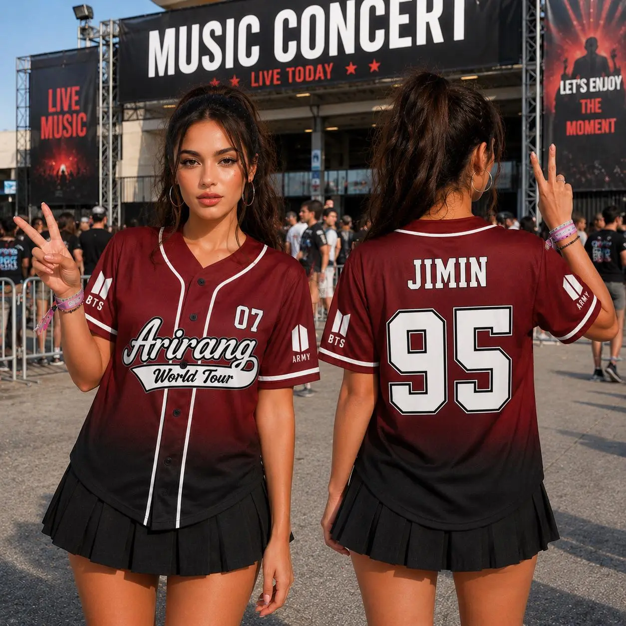 Arirang World Tour Baseball Jersey, Kpop Concert Fan Shirt