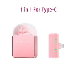 4pcs 3pcs 2 pcs 1pcs Pink or Black Noise Canceling Lavalier Microphone With Windproof Cap Wireless Lavalier Mics Wireless Mute Function For Cell Phone Portable Audio Video For everyone