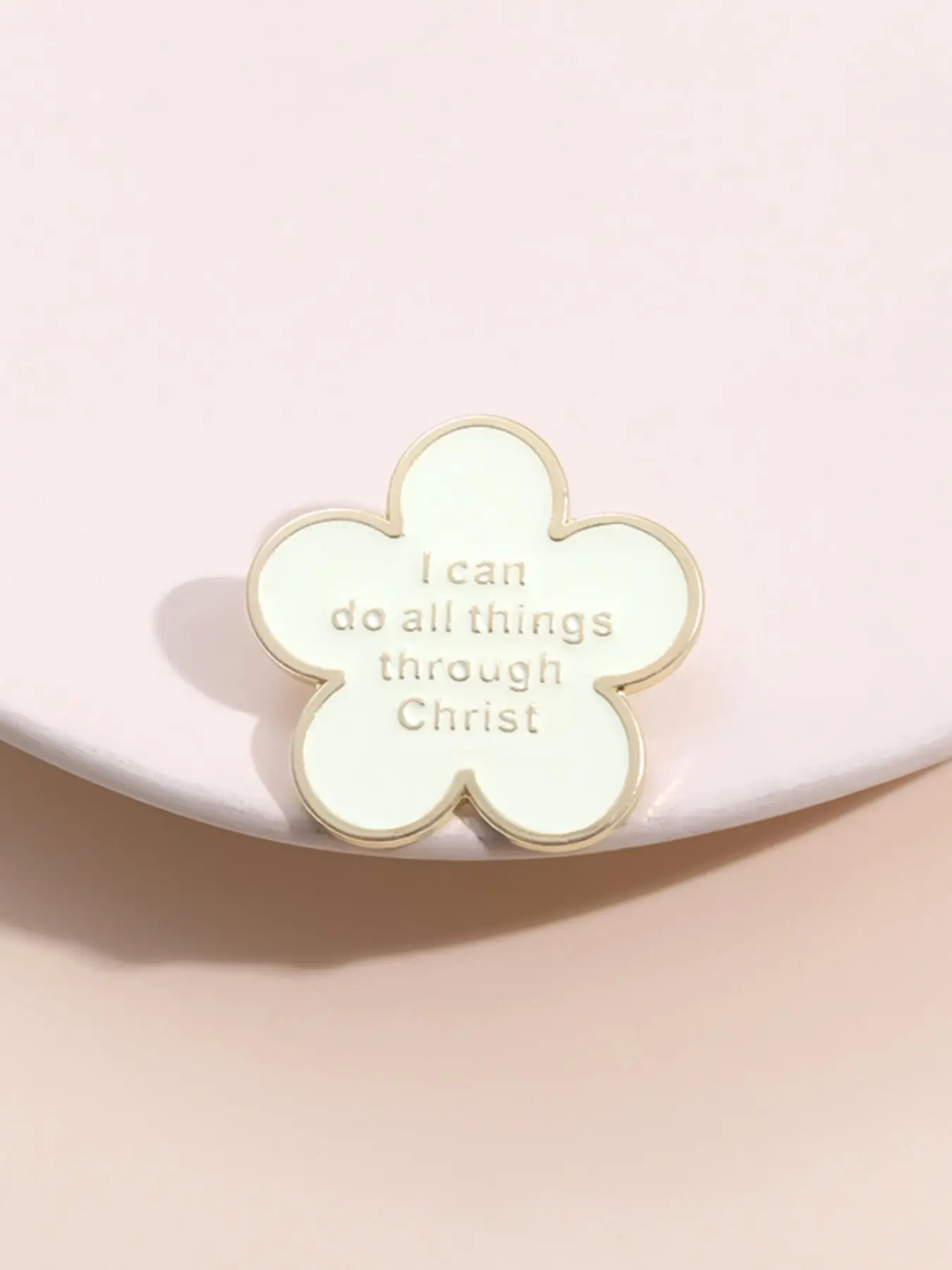Christian Lapel Pin I Can Do All Things Through Christ, Mother's Day Graduation Gift, Ceramic Brooch Badge for Women & Men, Flower Brooch, Floral Pins, Flower Accessories, Alloy Brooch Pin