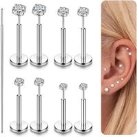 Silver Tone-18G-1.5/2./2.5/3mm CZ