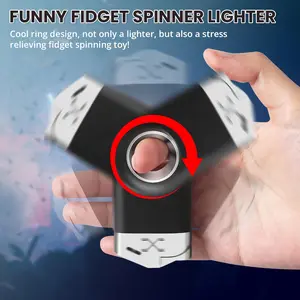 Fidget spinner lighter, creatively designed for stress relief, compact and fun windproof lighter, adjustable flame size, easy to carry, outdoor tool lighter, a trendy holiday gift suitable for men