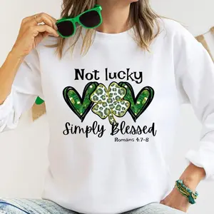 Not Lucky Just Blessed St Patricks Day Shirt St Patricks Day Shirt St Patricks Day T-shirt Christian Shirt Lucky Blessed T-shirt Cotton Top