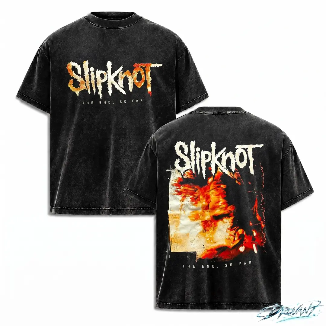 Slipknot The End So Far Vintage Washed Oversized graphic tee for Men Women, Alternative Metal streetwear, Gothic y2k clothing, Concert Shirt, A comfortable summer gift