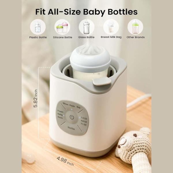 GROWNSY Bottle Warmer,  Baby Botle Warmer Fast for Breastmilk & Formula, Accurate Temperature Control, Milk Warmer for All Bottles with Thaw, Sterilizing, Keep Warm, Heat Food，Mom's Best Choice