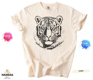 Comfort Tiger 90s Retro Tee, Mystical Washed Unisex Shirt, 2000s Nature Tiger T-Shirt, Unique Tiger Lover Gift