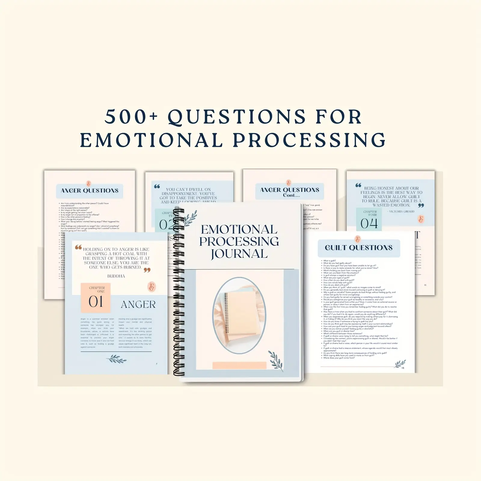 500+ Thought-Provoking Questions for Emotional Processing: A Journal & Workbook for Mental Health, Mood Management, and Therapeutic Tasks - English Edition, Therapeutic Workbook | Engaging Writing Experience | Paper Journa, Planner Notebook