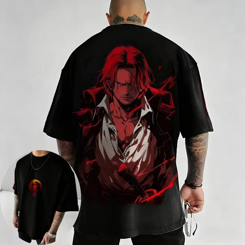 OP Anime Uncle Shank Streetwear Style Hoodie,  Red Hair Anime Fan T-Shirt, Anime Color Shirt, 2026 Sweatshirts Menswear Top, Anime Lover Gifts