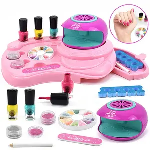 Nail Art Set DIY Toy Washable Safe Non-Toxic Polish with Light Drying Machine, Girls' Play Beauty Gift for Ages 6+, Best Birthday Present