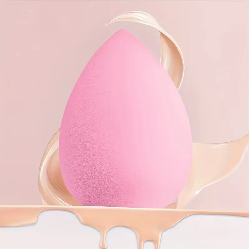 1Pc pink softening + sponge egg, Makeup blender, suitable for all skin makeup types, ideal for eyeshadow, loose powder, base makeup, BB cream, highlight and foundation applications, high-quality materials, beauty tools, wet and dry