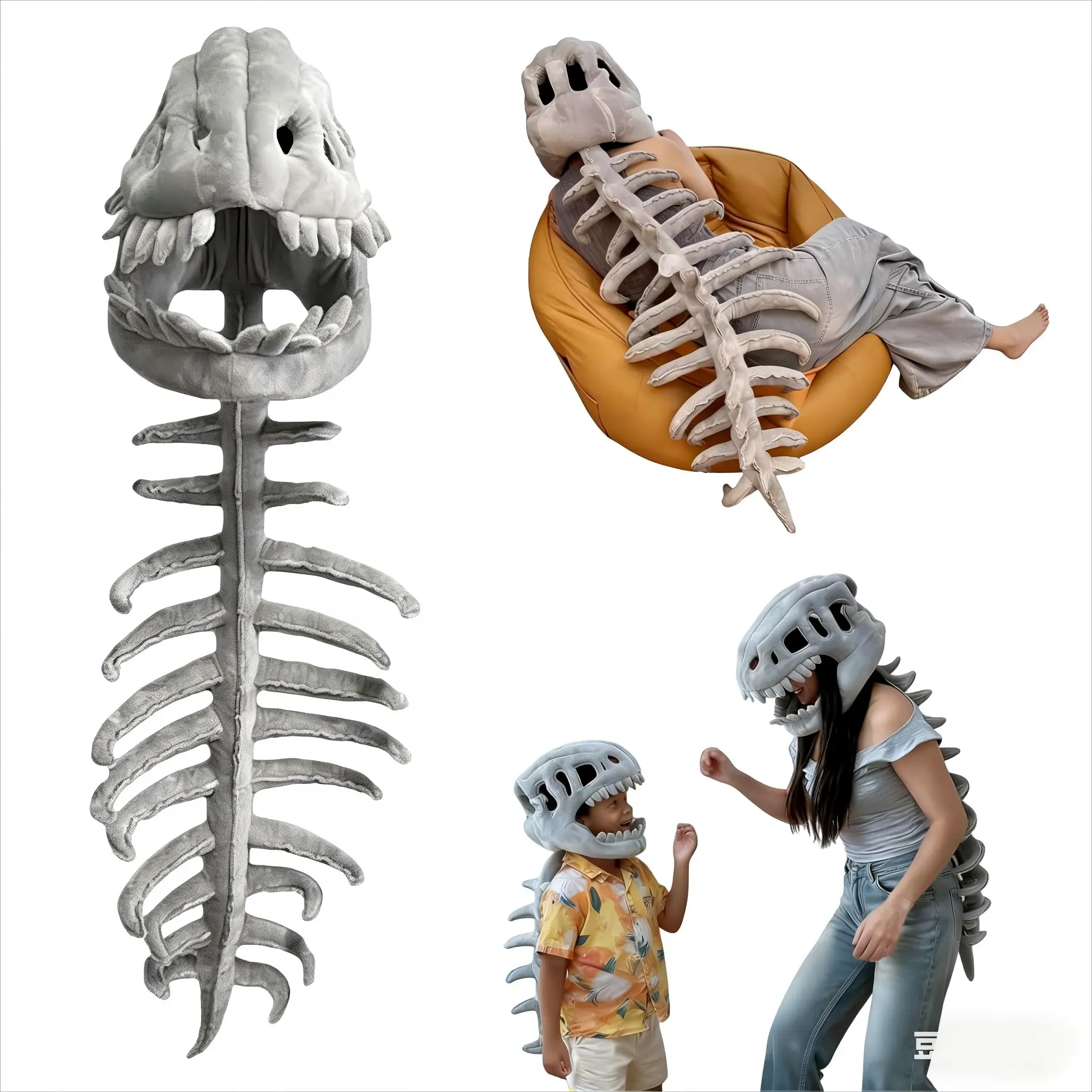 Dinosaur Bone Costume Set, Plush Performance, Funny Dinosaur Exoskeleton, Fun Dinosaur Skull Cosplay, Realistic Dinosaur Skeleton Suit, Party Costume, Costume For Parties, Dinosaur Costumes