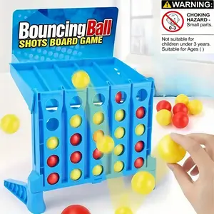 1 Box Four-In-A-Row Ball Toy, Desktop Puzzle Launch Toy, Dual Player Battle, Camping Picnic Essential, Parent-Child Interaction Gift