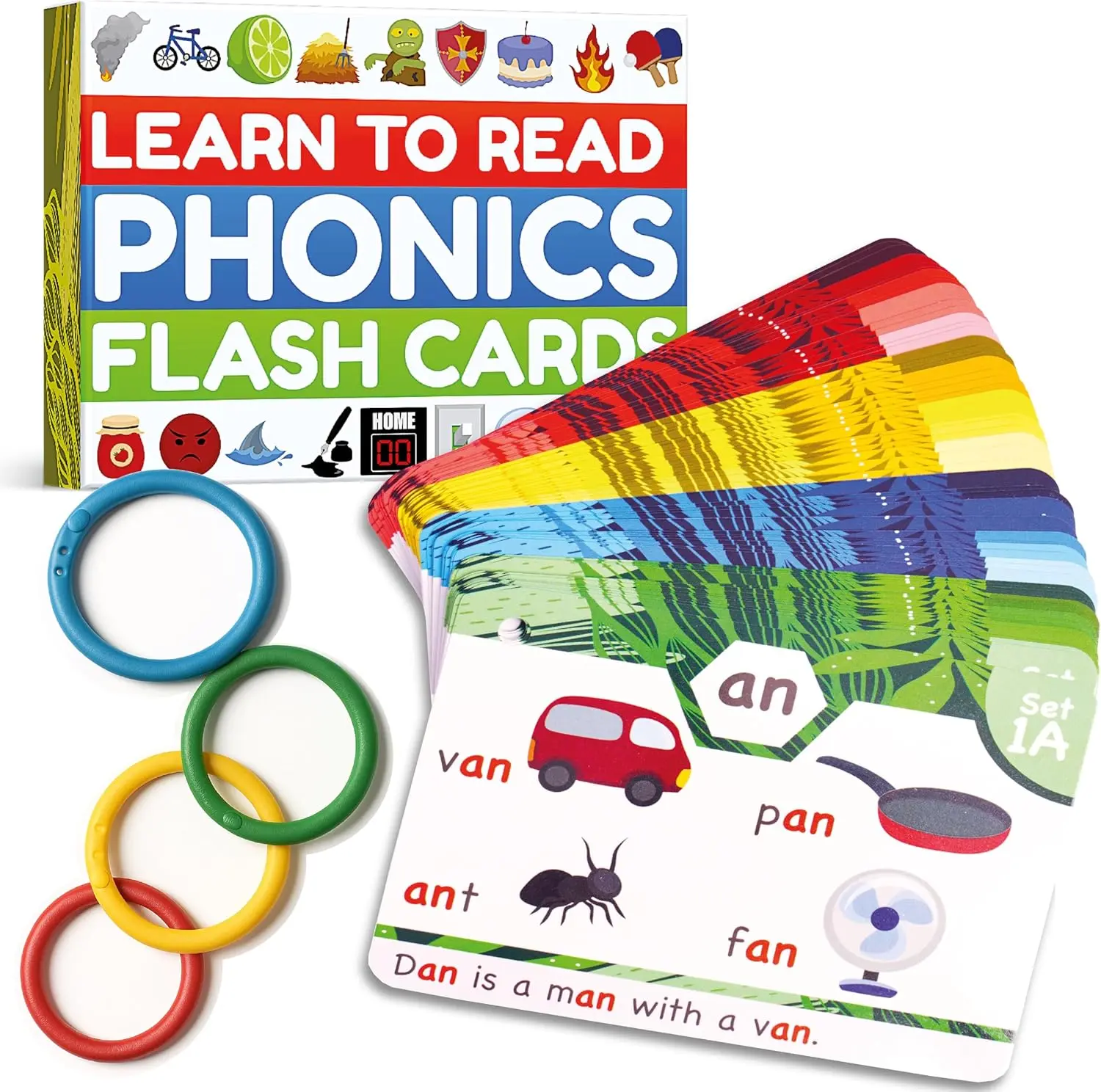 Bambino Tree Phonics Flash Cards - Learn to Read Phonics with Color Coded Levels - Educational Flashcards covers Letter Sounds, Digraphs, CVC Blends, Long Vowel Sounds and more for ages 4-8