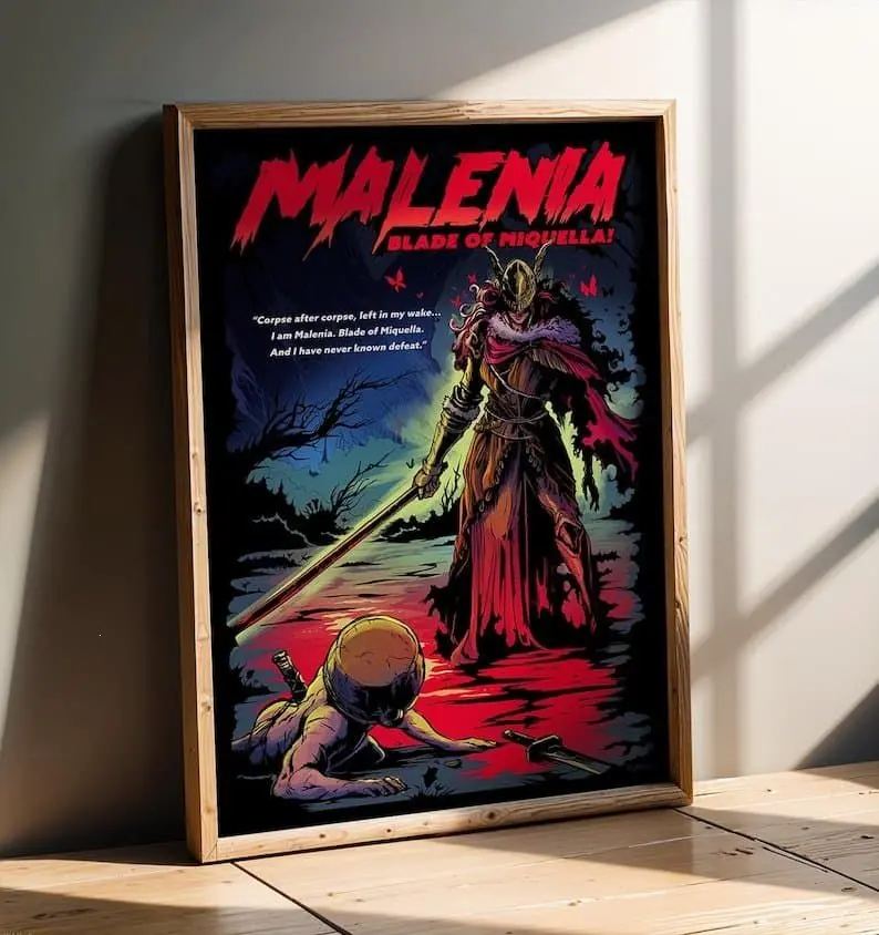 [Sale Up To 50%][No frame, Free Ship] MALENIA BLADE of MIQUELLA Video Game Poster, Travel Poster, Gaming Poster, Prints, Gamer Room Decor, Gaming Prints, Wall Art