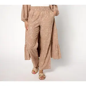 Isaac Mizrahi Live! Petite Bridgehampton Embroidered Pull-On Pants