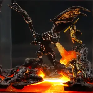 Dragon Slayer Warrior Design Resin Night Lamp, Creative Resin Night Lamp, Crafts, Home Bedroom Crystal Ornament, Unique Gift