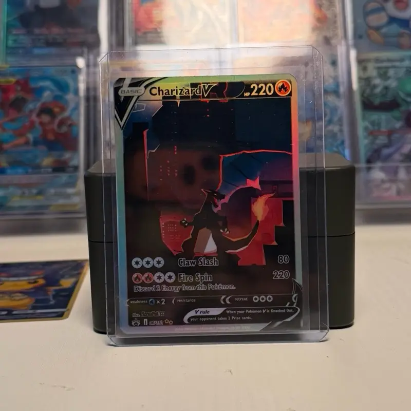 Custom Shadow Charizard V Holographic Collectible Card | Handmade Dark Edition Display Card | EternalPullTCG