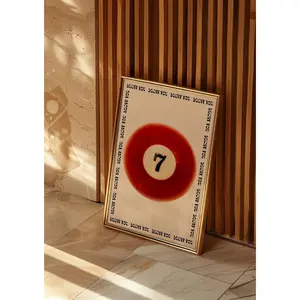 Lucky Number 7 Pool Ball Print Artistic Cotton Decor Artwork Matte Minimalist Wall Ornaments Photo Decoration