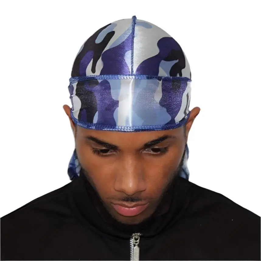 Blue Camo Silky Durag