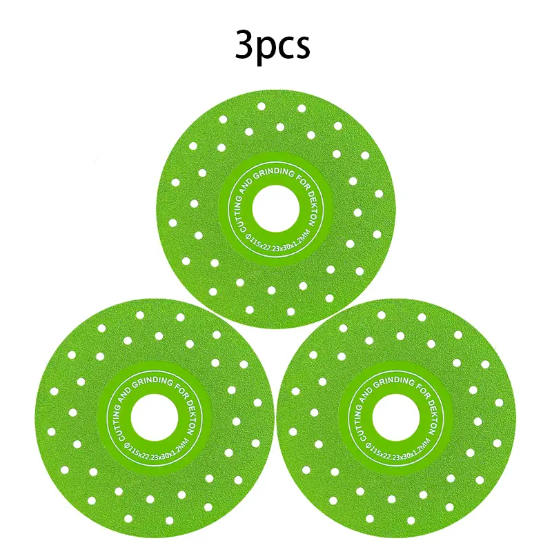 3pcs 115mm Diamond porous flat grinding wheels,Tile and Marble Chamfered Saw Blades,diamond saw blades, porous design can muffle the sound and heat d