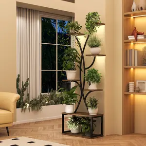 Indoor Plant Stand, with Plant Growth Light, Tall Plant Corner Stand, Suitable for Displaying Various Plants, Corner Plant Stand, for Living Room, Patio, Indoor Plant Corner Stand