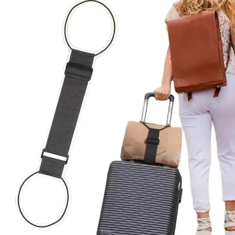 2PCS Multi Use Strong Adjustable Luggage Connector Straps For Suitcases Rainbow Travel Straps Secure Organize Anti Theft Straps