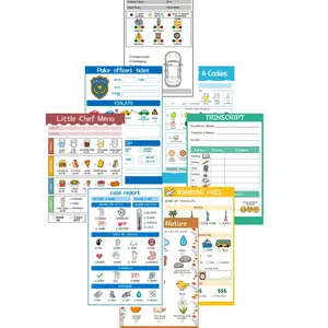 8 Count Playtime Notepads for Kids - 40 Pages of Imaginative Role Play - Durable Tear-Off Pages - Perfect for Preschool Kindergarten & Homeschooling - Enhances Creativity & Social Skills