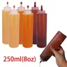 2/6/8pcs Plastic Sauce Dispenser Bottles, Easy-To-Squeeze Design, Ideal for Ketchup & Salad Dressing, Kitchen & Restaurant Use, Kitchenware, Set of 2/6/8
