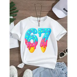teen girls trendy stuff cheap 67 Ice Cream Drip Meme Funny Six Seven Gen Alpha Slang T-Shirt tween girl clothes girls trendy stuff Multiple colors are available for selection. 1pc. teen girls trendy stuff cheap, Meme Clothing, Trendy Apparel(3-13Y)