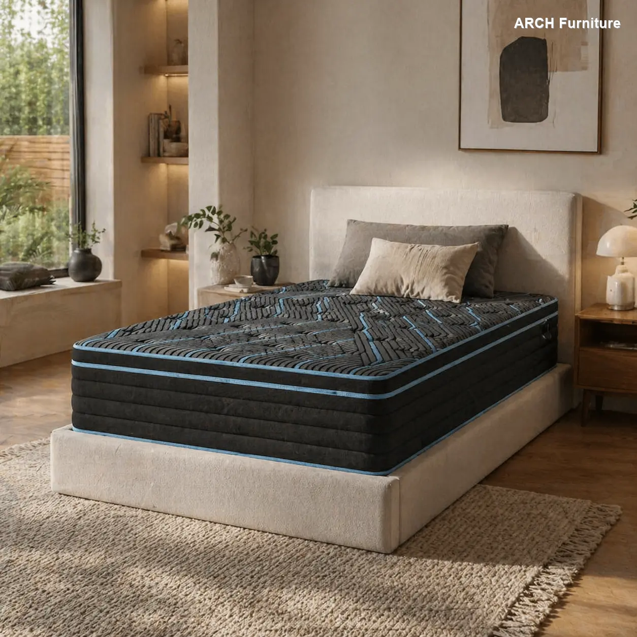 10-Inch Twin Size Breathable Memory Foam Mattress - Cooling Airflow Hybrid, Knit Cover, Individually Pocketed Springs, Medium Firm Black Bedding, Additive-Free, Cooling Sleep Support, Twin Mattresses, Breatheable Mattresses