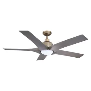 56" Genoa Farmhouse DC Ceiling Fan with LED Light, 5 Reversible ABS Blades, 6-Speed Remote Control, Oil-Rubbed Bronze Industrial Farmhouse Quiet Fan for Large Room