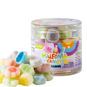 Halfoma Wax Bottle Chewable Candy, with Various Fruit-flavored Syrups in the Middle, Canned, 50g, 25candies