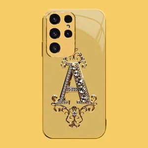 Suitable for [Galaxy S23 Ultra] high-end phone case🥰，Features a premium-look printed design—not actual 3D diamond studs—with all 26 letters available for you to choose from，drop-resistant and fingerprint-resistant YM99