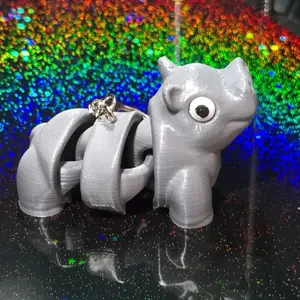Happy Hippo Fidget Keychain 3D Printed for Backpacks Purses Bags and Lanyard Accessories - Perfect for Stress Relief and Fun