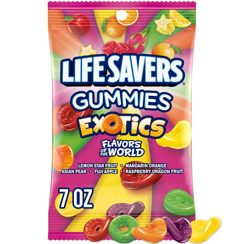 2 Pack LIFE SAVERS Exotics Gummy Candy, 7 oz Bag