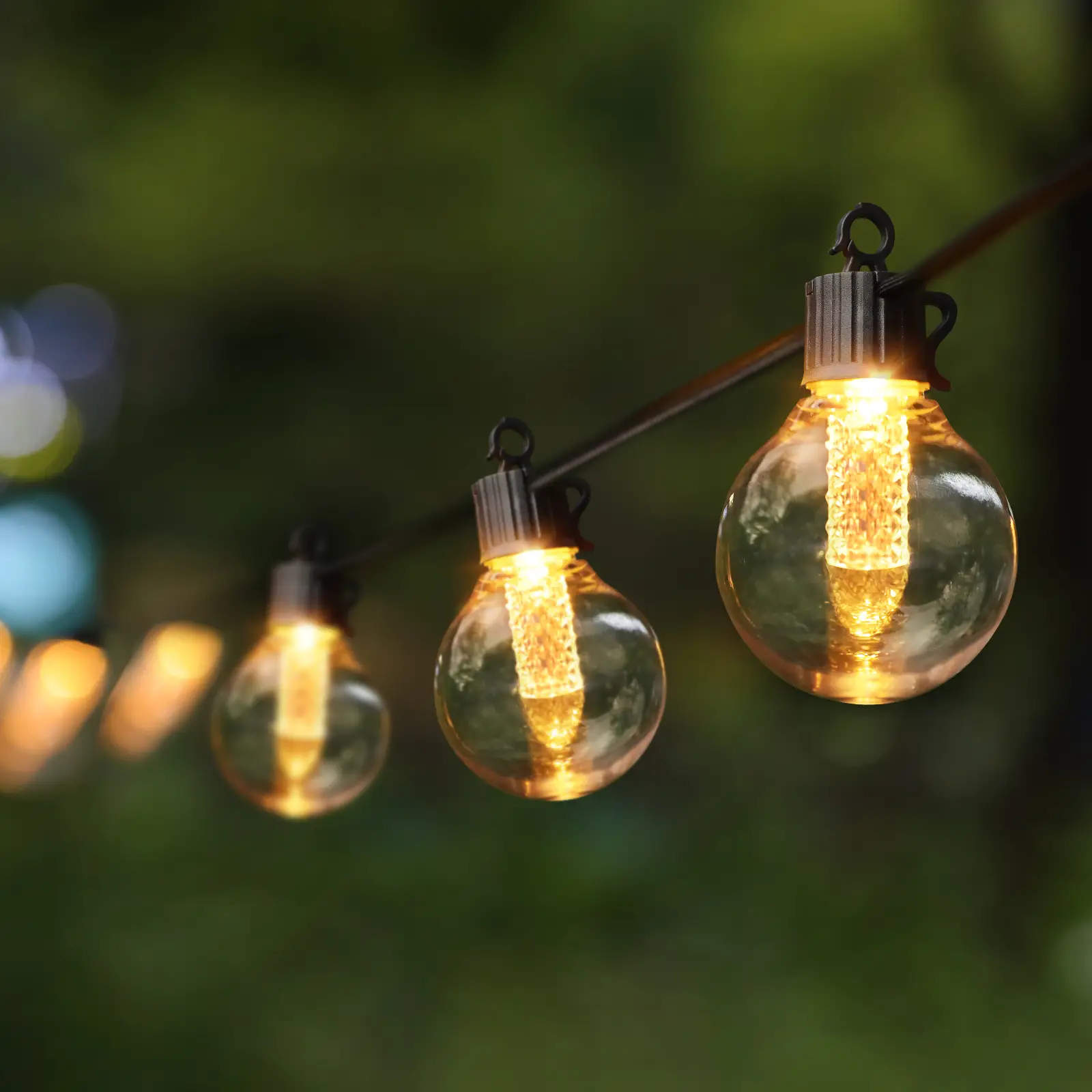 Partphoner Solar String Lights 46/92FT: 56 Shatterproof Bulbs, 4 Modes - Solar-Powered LED for Patio, Yard, Tent, Party & Cafe Decor