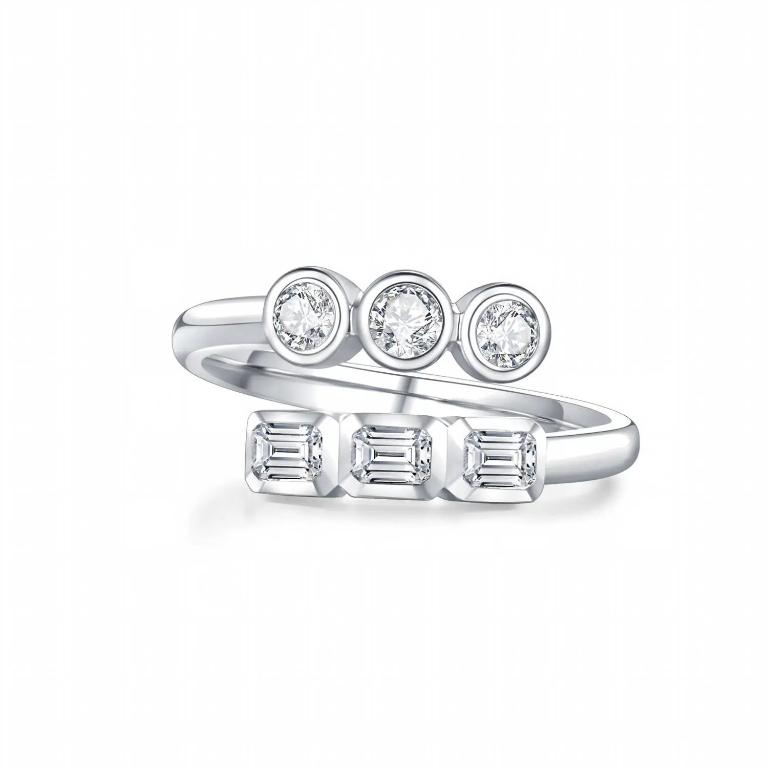 18k Half Eternity Lab Grown Dimond Stacked Band Ring 1.32cttw