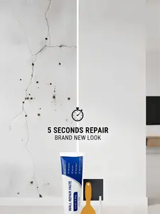 Instant Wall Repair Cream – 5 Sec Quick Fix for Holes, Cracks, Scratches & Dents, No Sanding or Painting Needed, Fast-Dry Waterproof Formula, Strong Adhesive Drywall Patch Kit for Home Improvement & DIY Repair White Spackle
