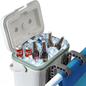 Portable Pool Cooler, Insulated Hard Cooler with Handle, Styrofoam Insulation, Keeps Drinks Cold Up to 72 Hours, Perfect for Poolside, Camping, Fishing, Above Ground Pool Accessories